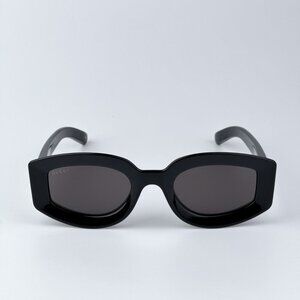 Gucci GG1719S 001 BRAND NEW Sunglasses Black Grey Women Square